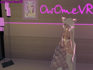 Shy Catgirl puts on a show for you ❤️Solo Masturbation in Virtual Reality [VRchat] 3d hentai camgirl